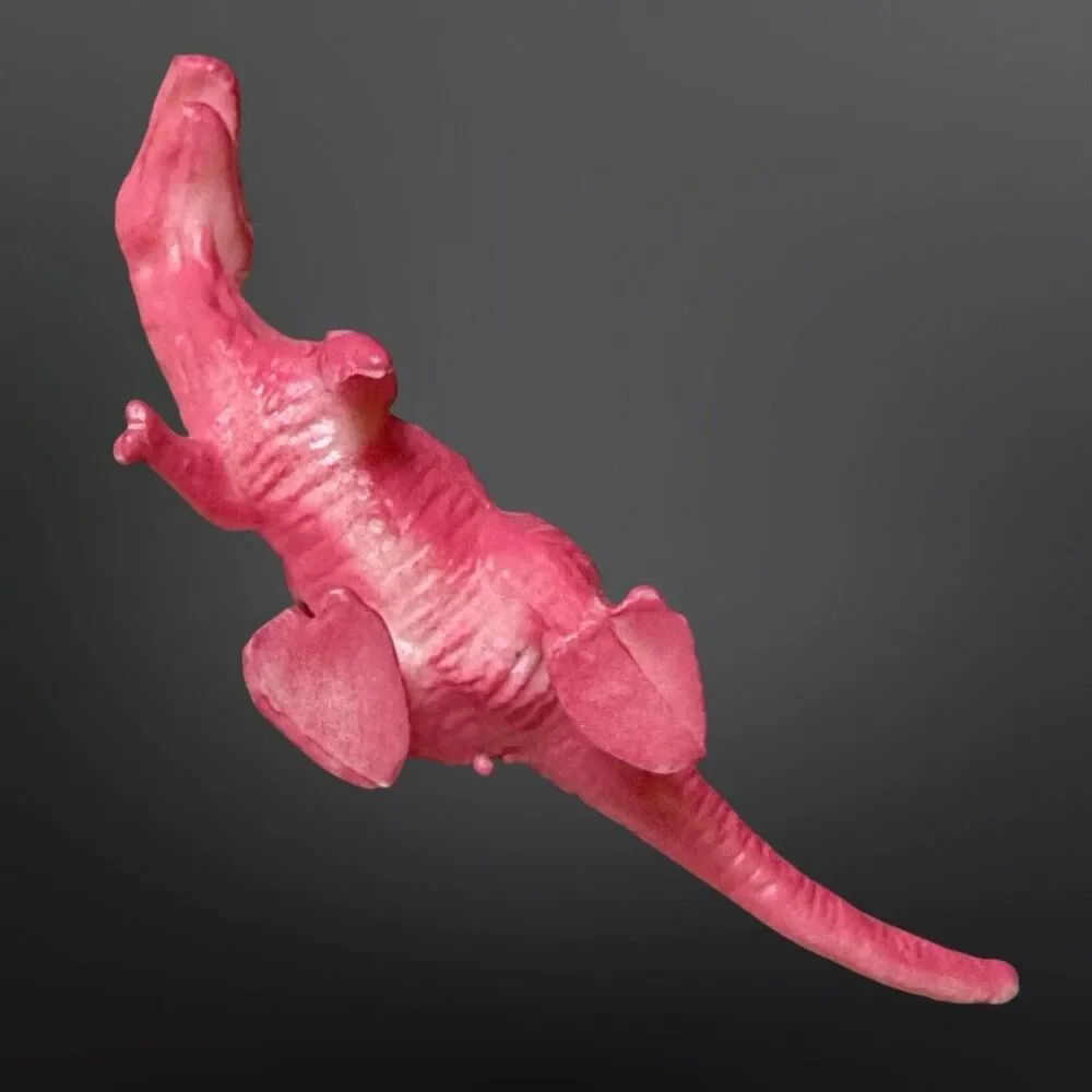 Vintage Mini Unbranded Pink White Belly T Rex Dinosaur 2” A4
